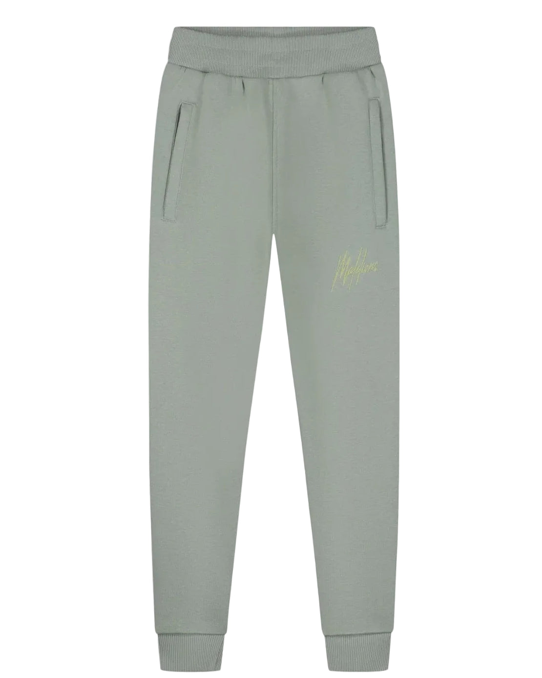 Malelions Junior Gestreepte Signature Joggingbroek | Agave Groen