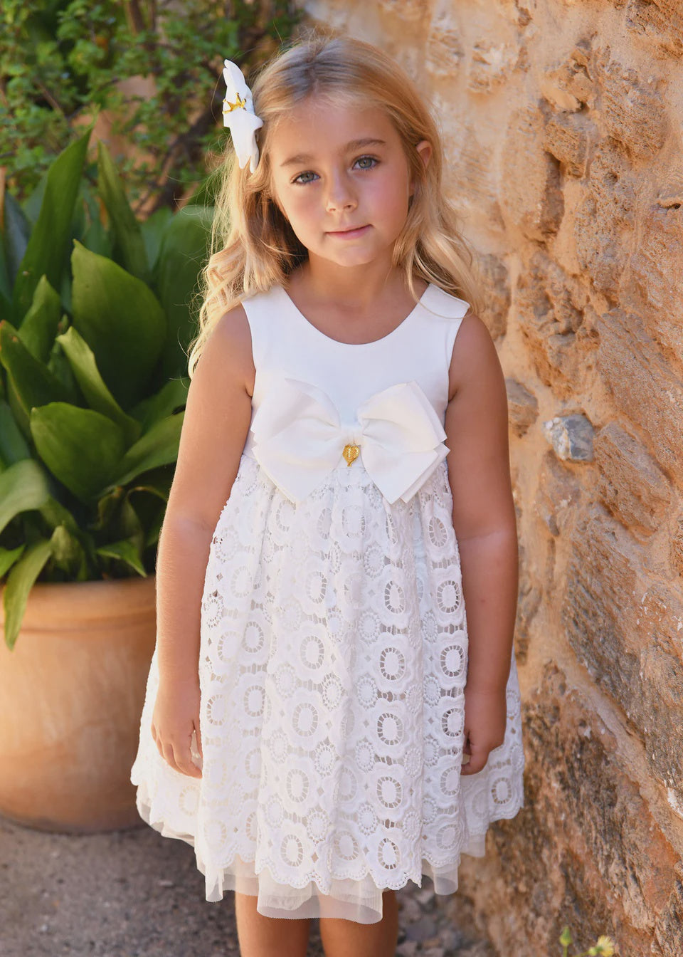 Angel's Face Corella Lace Dress Snowdrop