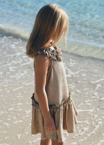 Angel's Face  Ember Pleated Dress Gold