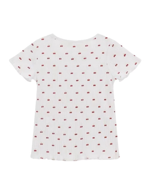 Guess  Meisjes T-Shirt In Wit met kersen