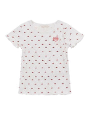 Guess  Meisjes T-Shirt In Wit met kersen