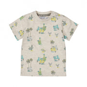 Dirkje jongens T-shirt off white gemêleerd scooter