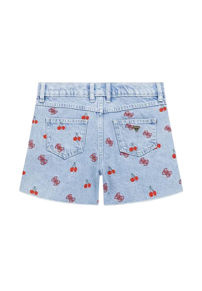 Guess rigid w embroider jeansshort - baby cherry