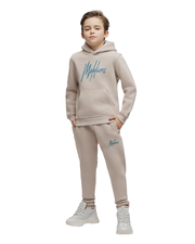 Malelions Junior Gestreepte Signature Joggingbroek | Taupe