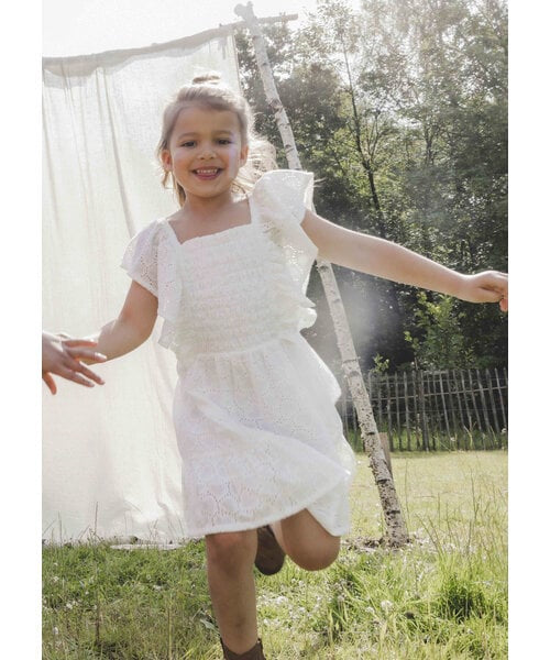 LOOXS Little Zomerjurk wit Broderie Anglaise