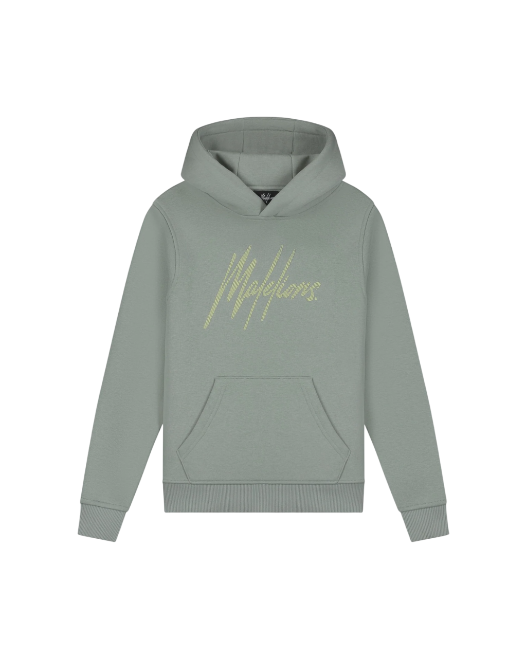 Malelions Junior gestreepte kenmerkende hoodie | Agave Groen