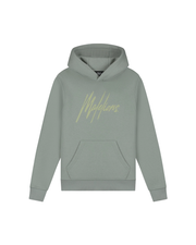 Malelions Junior gestreepte kenmerkende hoodie | Agave Groen
