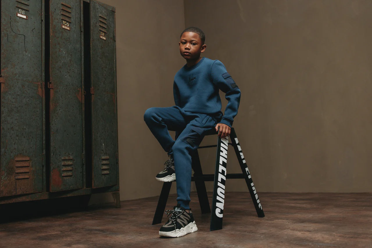 Malelions Junior Nylon Pocket Sweatpants | Navy