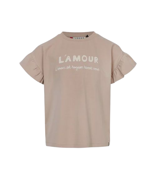 LOOXS Little T-shirt Beige ruffle Merk: LOOXS Little |