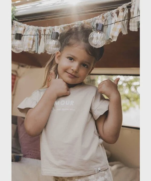 LOOXS Little T-shirt Beige ruffle Merk: LOOXS Little |