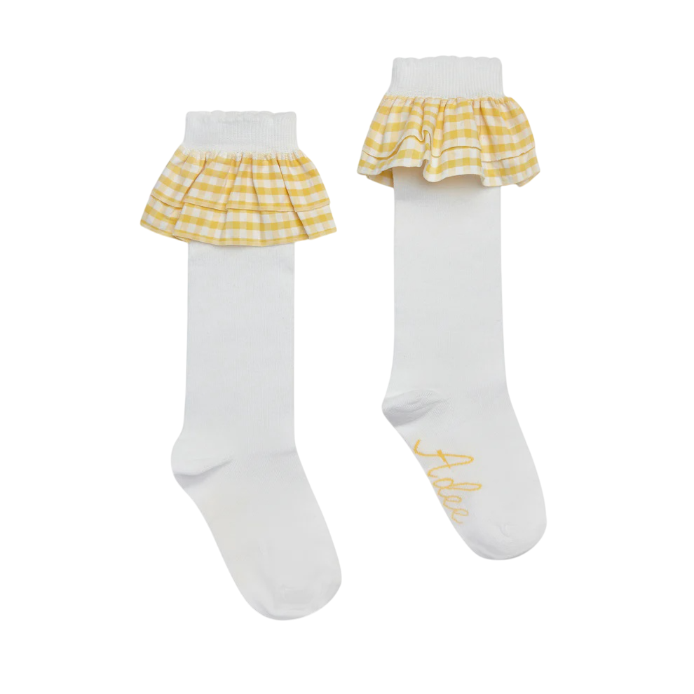 A'dee White Daria Knee High Socks