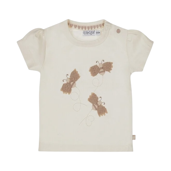 Dirkje meisjes T-shirt off white bijtjes