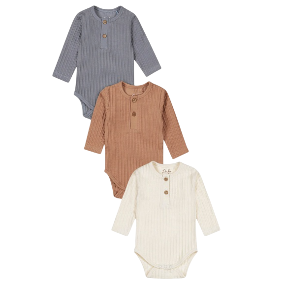 Dirkje 3-pack lange mouwen rompers