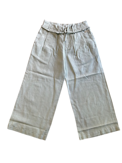 Guess Linen Blend Pants Green