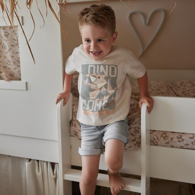 Dirkje jongens jeans short grijs knitted