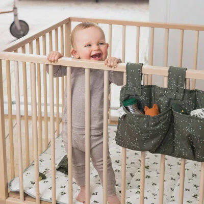 Noppies baby broek Naura met katoen taupe melange