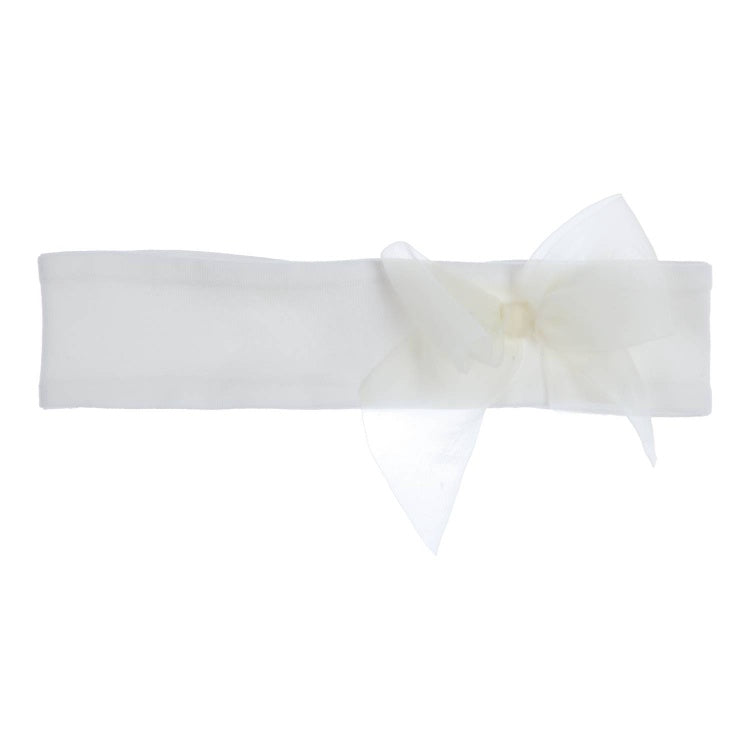 Gymp Headband Aerobic Bow Off Withe