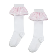 A'dee White Colette Knee High Socks