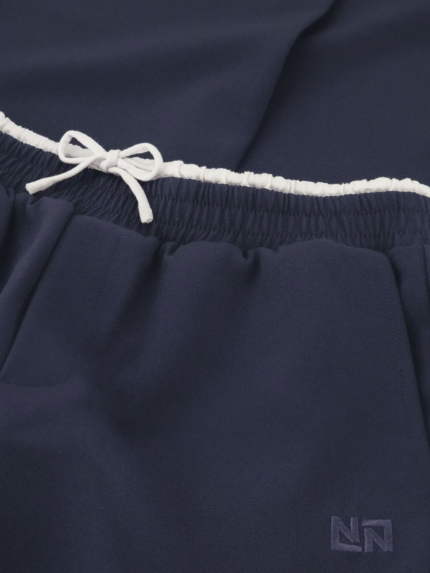 Nik & Nik  broek met dubbele tailleband en trekkoord blauw