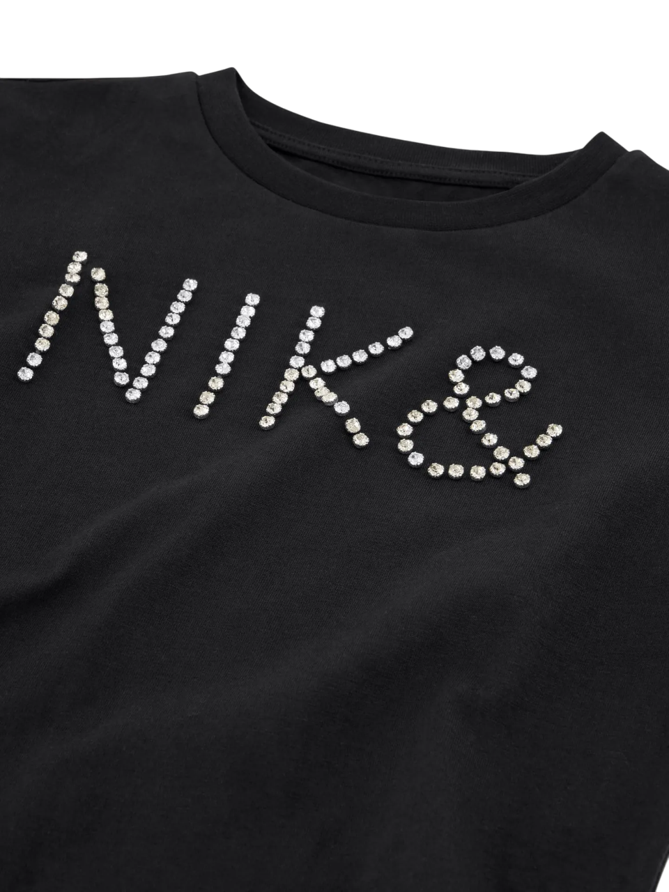 Nik & Nik T-shirt met logo van strass steentjes zwart