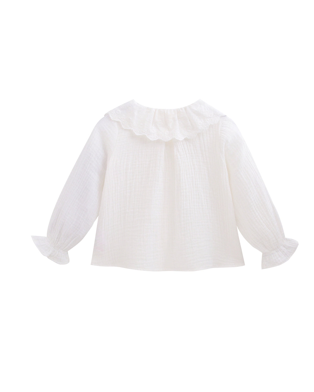 Blouse baby meisje ronde hals, pas en knopen
