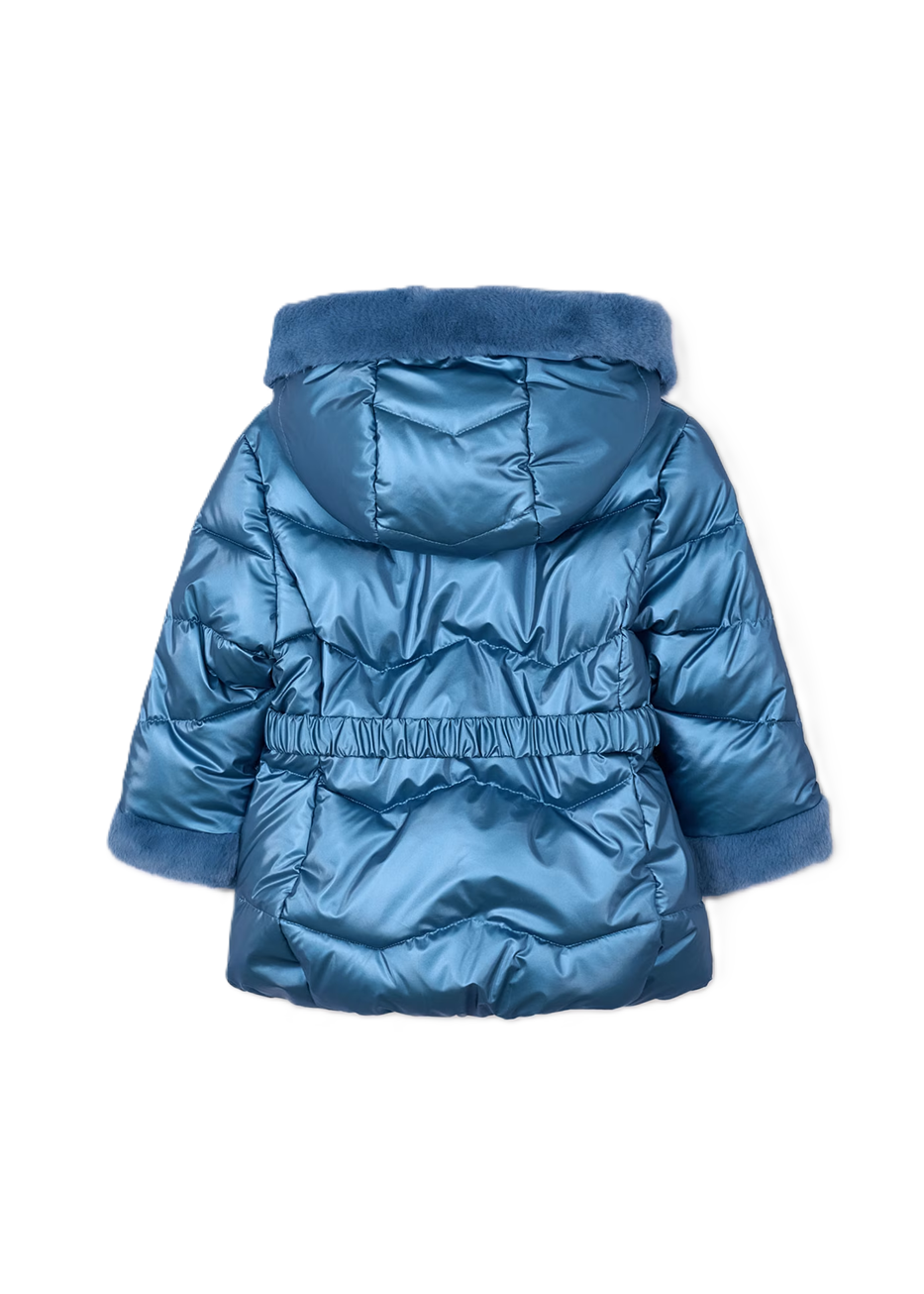 Mayoral Girls belted metallic coat