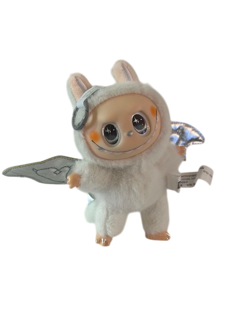 Labubu angel wit met vleugels