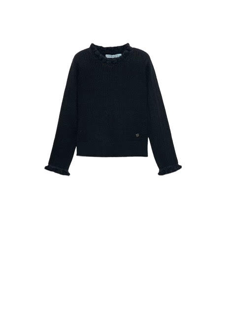 Abel & Lula ribbed knit top with high neck