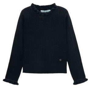 Abel & Lula ribbed knit top with high neck