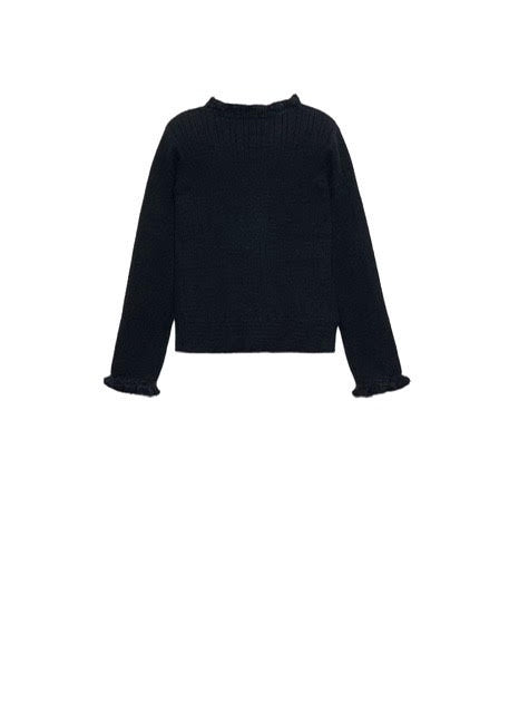 Abel & Lula ribbed knit top with high neck