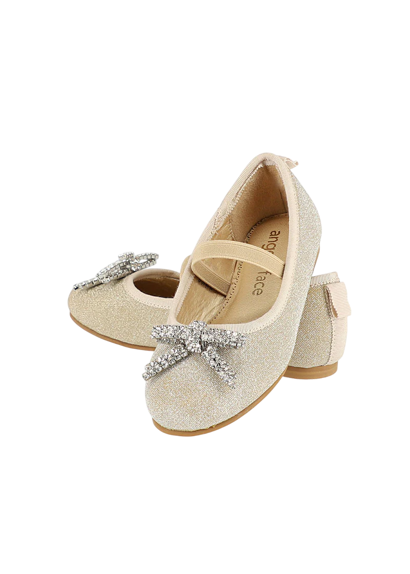 Angels face Sofia Diamante Bow Pumps Gold