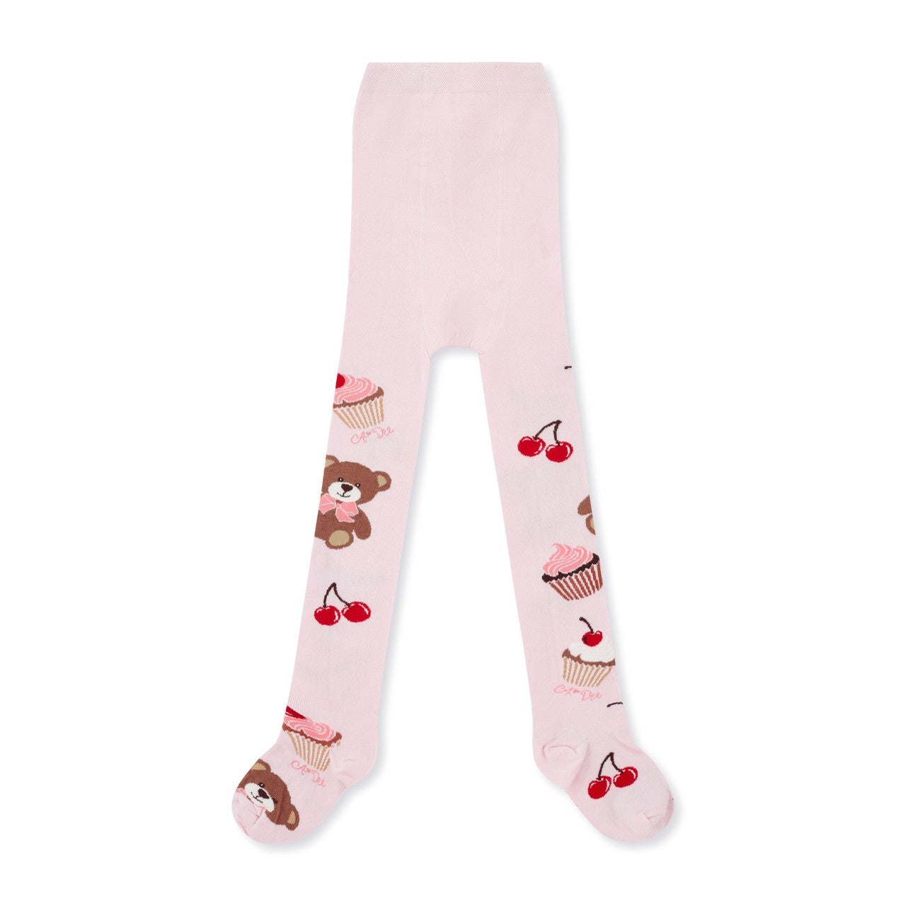 A'dee Girls Pink Bear Printed Tights - MACIE