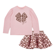 A'dee Meisjes Roze Beer Top met  Shorts