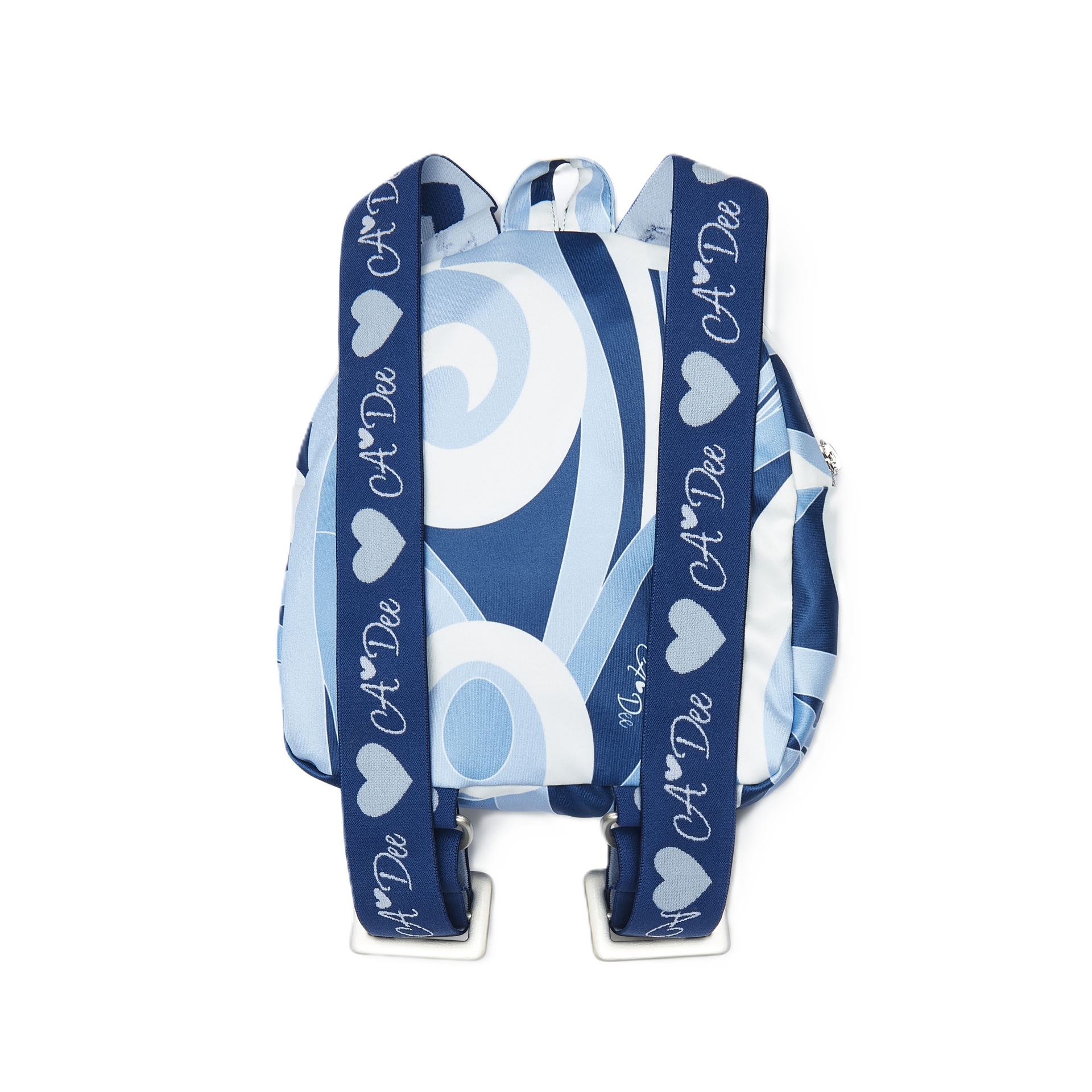 A’Dee north rugtas met wervel print (powder blue)
