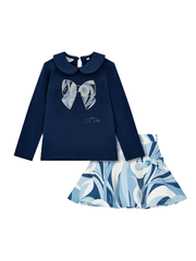 A'dee nellie rok set met wervel print