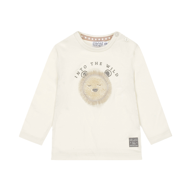 Dirkje jongens longsleeve off white leeuwtje