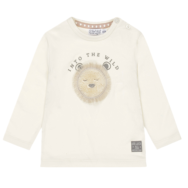 Dirkje jongens longsleeve off white leeuwtje
