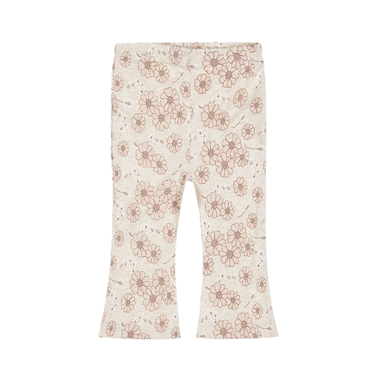 Dirkje meisjes flared broek off white bloemetjes