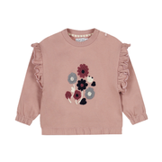 Dirkje meisjes sweater loose fit zachtroze teddy bloemen