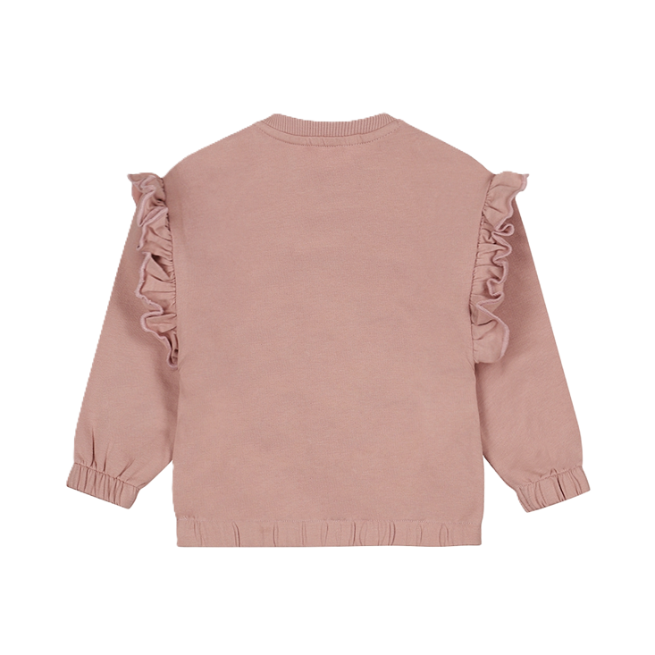 Dirkje meisjes sweater loose fit zachtroze teddy bloemen