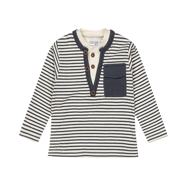 Dirkje jongens longsleeve navy off white gestreept
