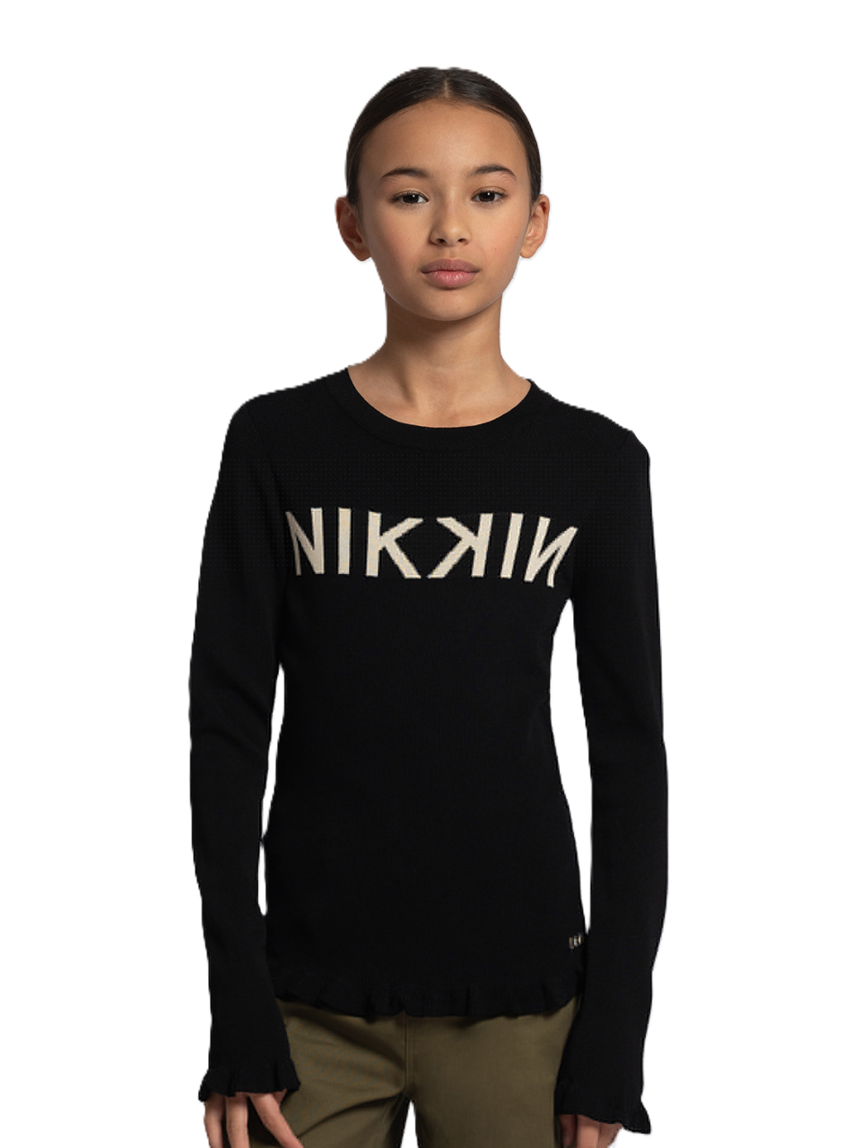 Nik & Nik lana pullover Geribde trui met ruches