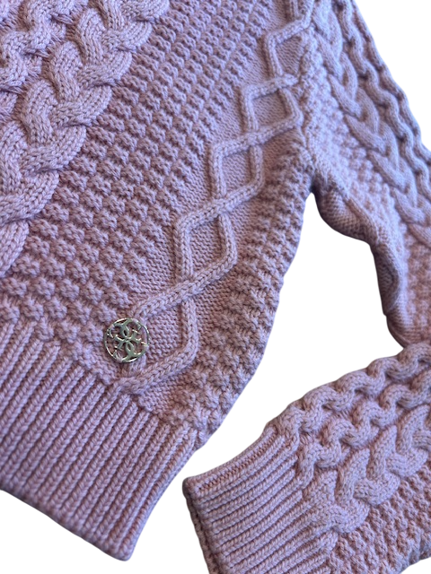 Guess crop ls sweater roze