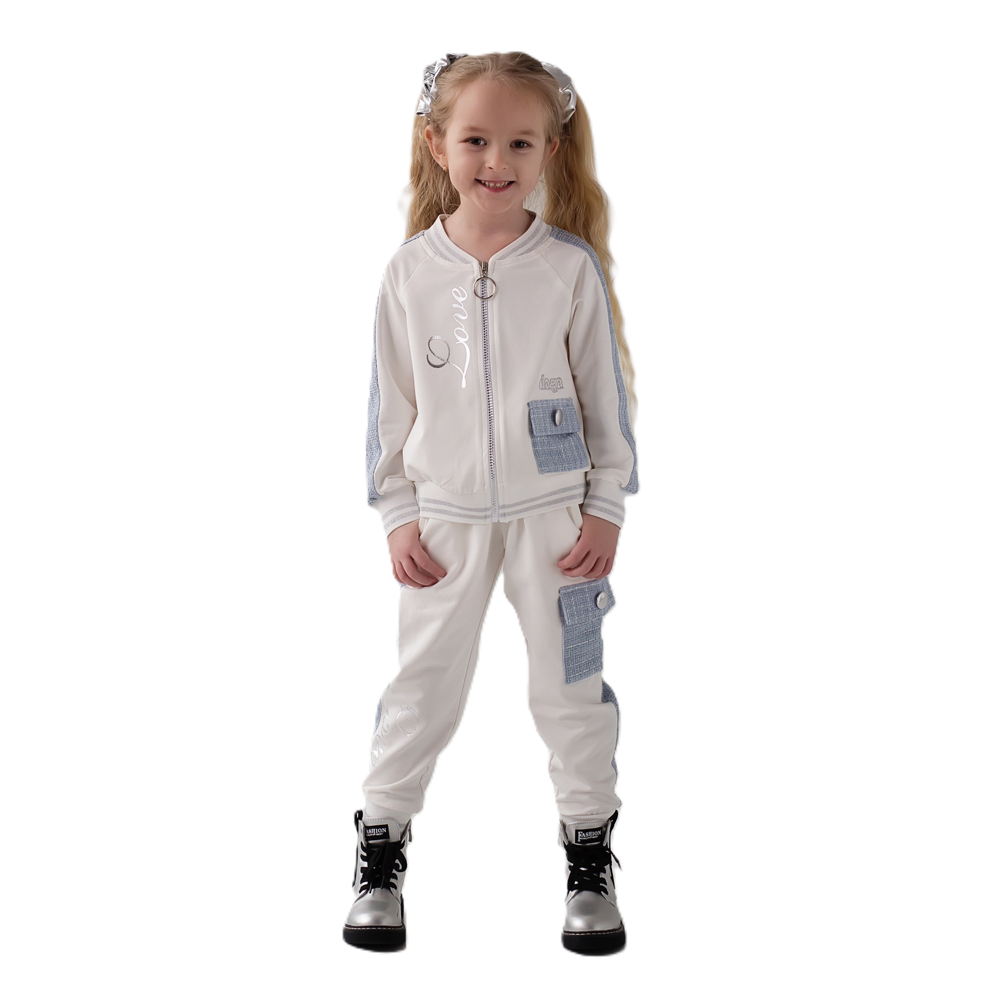Daga broek blue mirage white