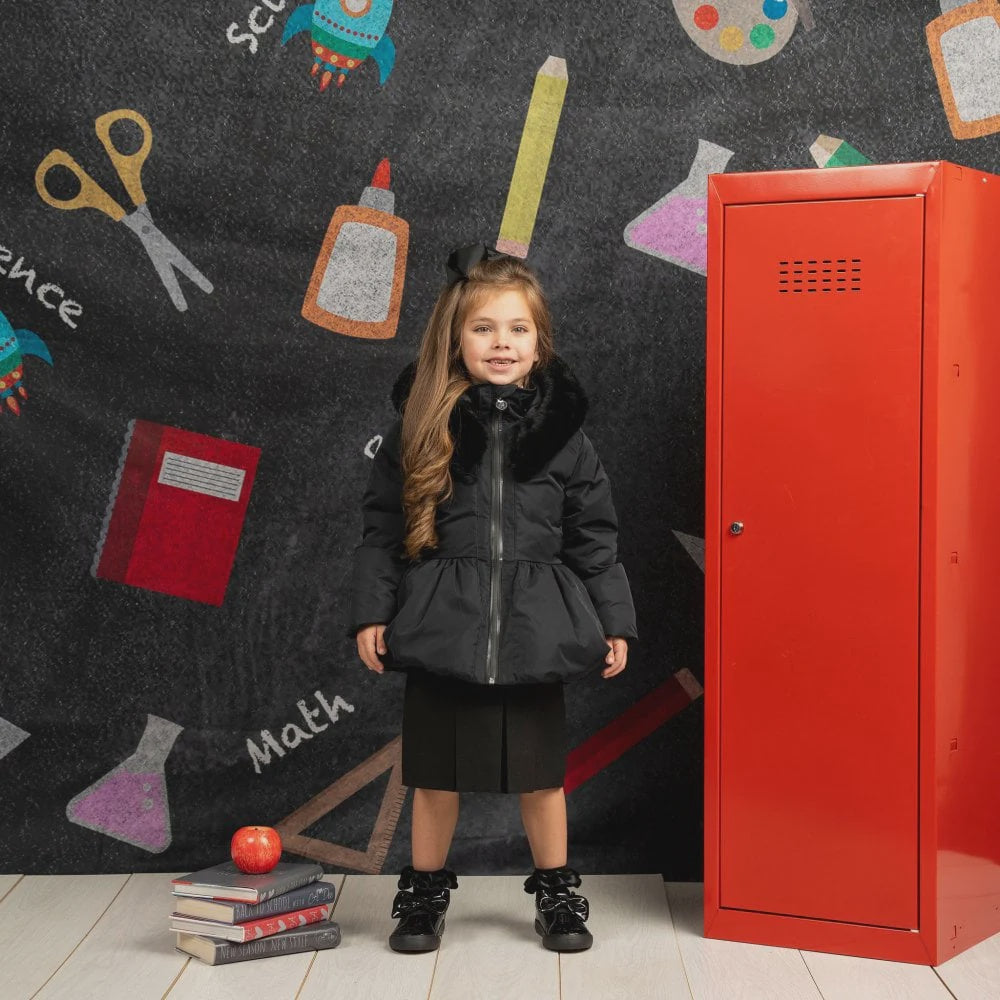 A'dee Meisjes Winterjas Amie Zwart