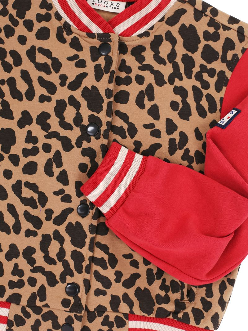 Looxs little leopard baseball jacket