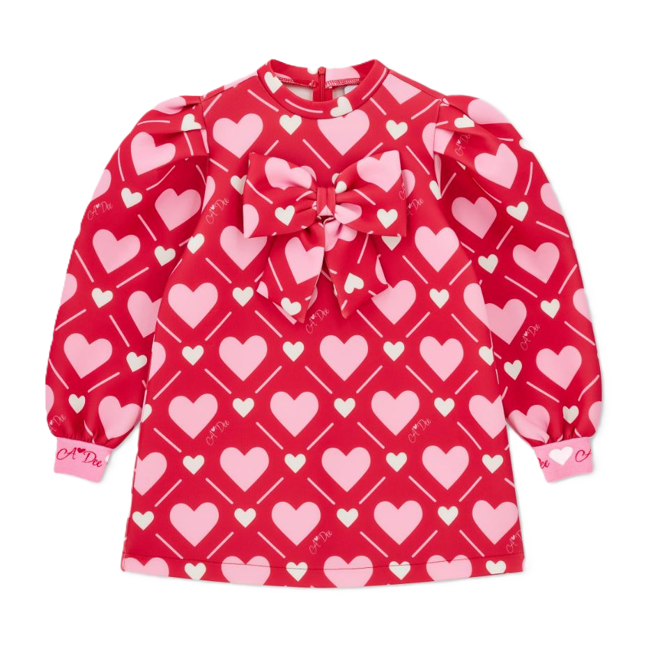 A'dee  libby hartprint jurk met strik