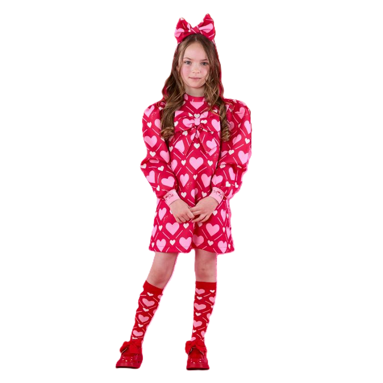 A'dee  libby hartprint jurk met strik
