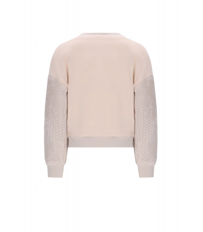 NONO Konono Sweater with velvet contrast sleeves