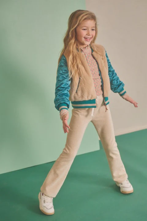 NONO Sady Velvet Rib Flared Pants Pearled Ivory